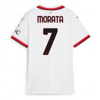 Camiseta AC Milan Alvaro Morata #7 Visitante Equipación para mujer 2024-25 manga corta